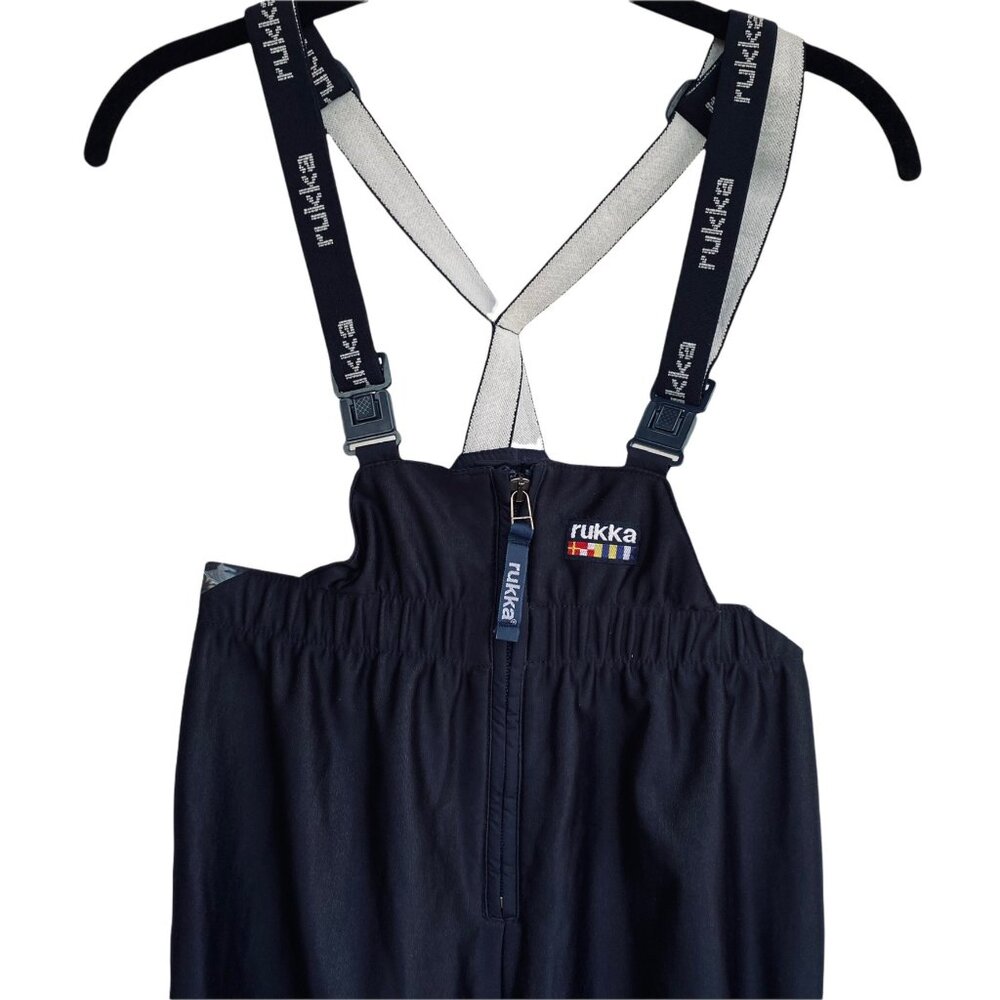 Rukka Womens Girls Bib Pants Size 158 Zip Off Wind Stopper Navy Blue S Vintage - Picture 4 of 14